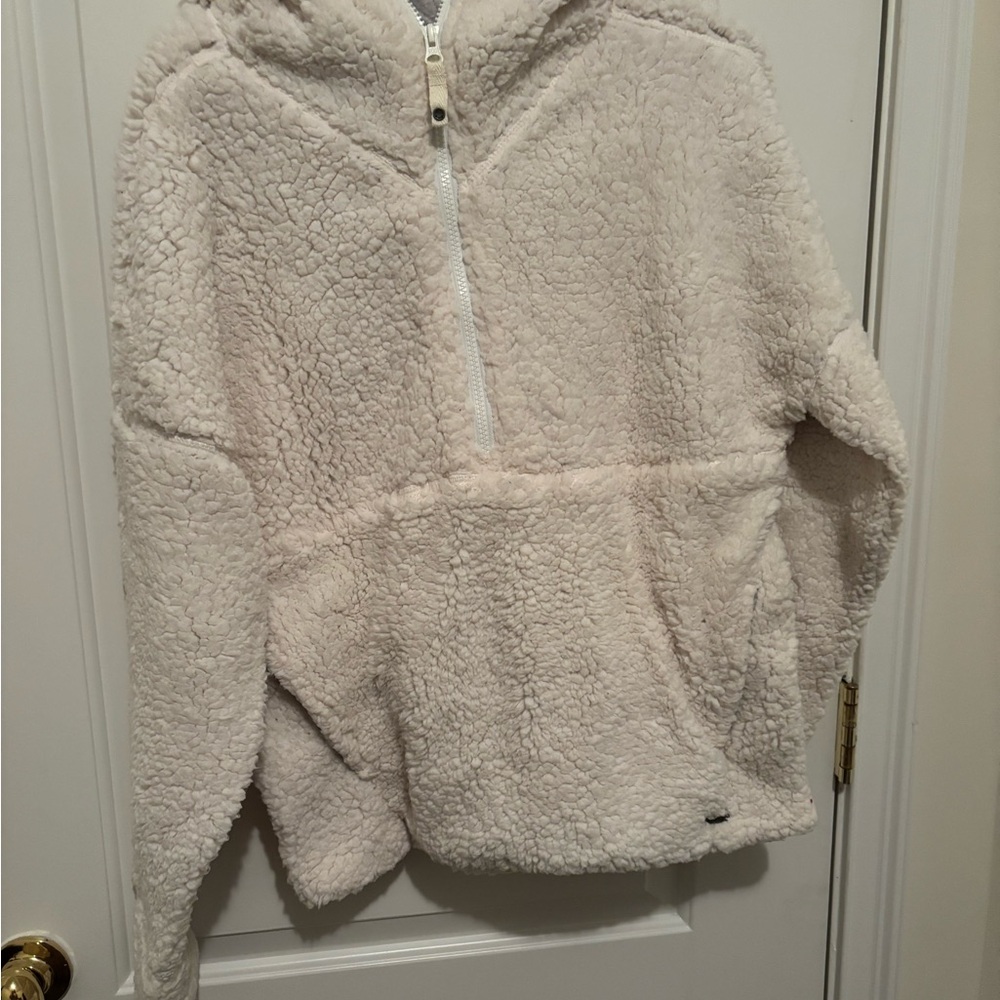 Prana Off-White Sherpa Pullover Sweater womens size medium